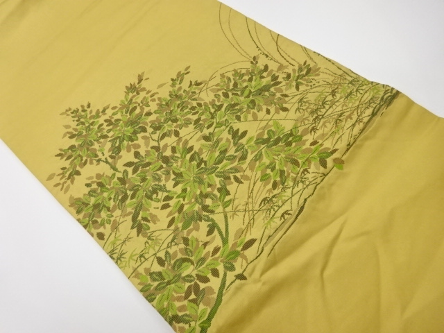 リサイクル　草木模様織出し名古屋帯